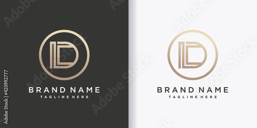 Brand logo design letter d with creative circle concept part ten