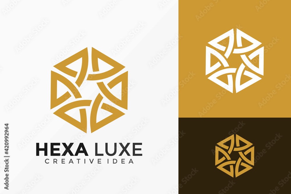 Luxury Line Art Hexagon Logo Vector Design. Abstract emblem, designs concept, logos, logotype element for template. Luxury Line Art Hexagon Logo Vector Design. Abstract emblem, designs concept, logos, logotype element for template.