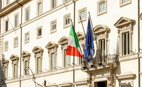 Canvas Print facade of Palazzo Chigi in Rome, seat of the Italian prime minister and governme