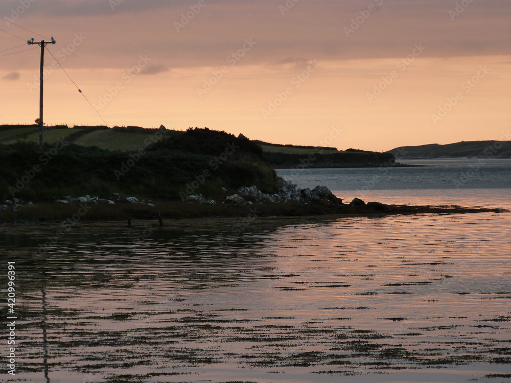 amazing sunset above the ocean in ireland amazing sunset above the ocean in ireland