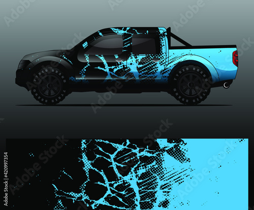 Truck decal graphic wrap vector, abstract background