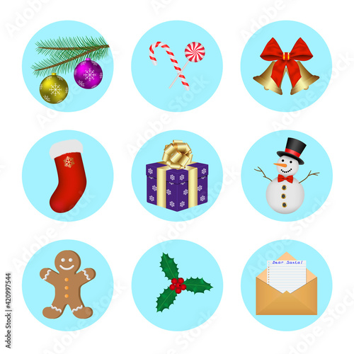 christmas icons set