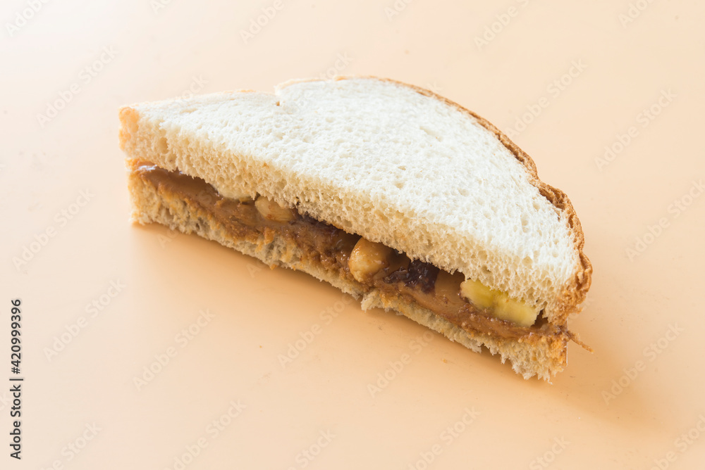 Peanut butter with bread raspberry marmalade Peanut butter with bread raspberry marmalade
