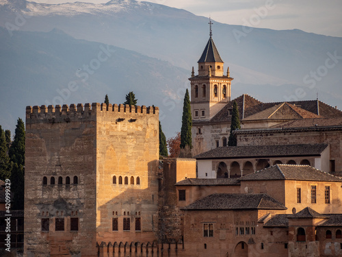 detail view of a part of the Alhambra in Granada, Spain