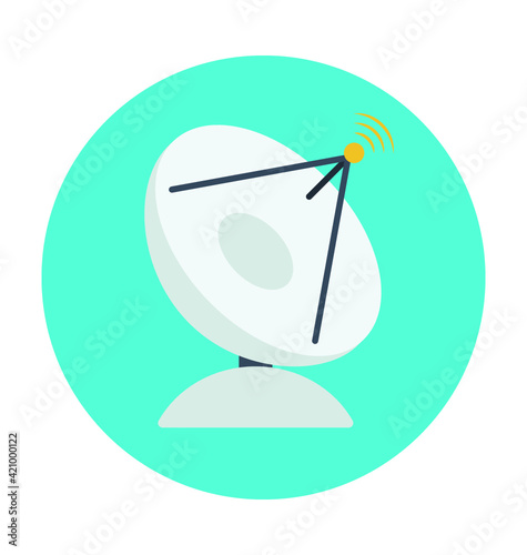 Satellite Dish Colored Vector Icon
