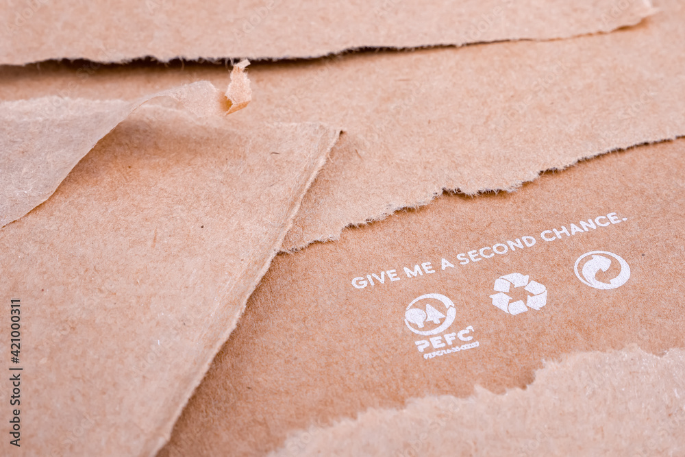 Reusing paperbased products. Ecological problems. Reusing concept