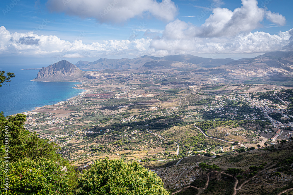 Beautiful view from Erice. Sicily, Italy.