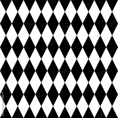 Rhompbuses Black And White Pattern. Simple Rhombuses Checkered Pattern.