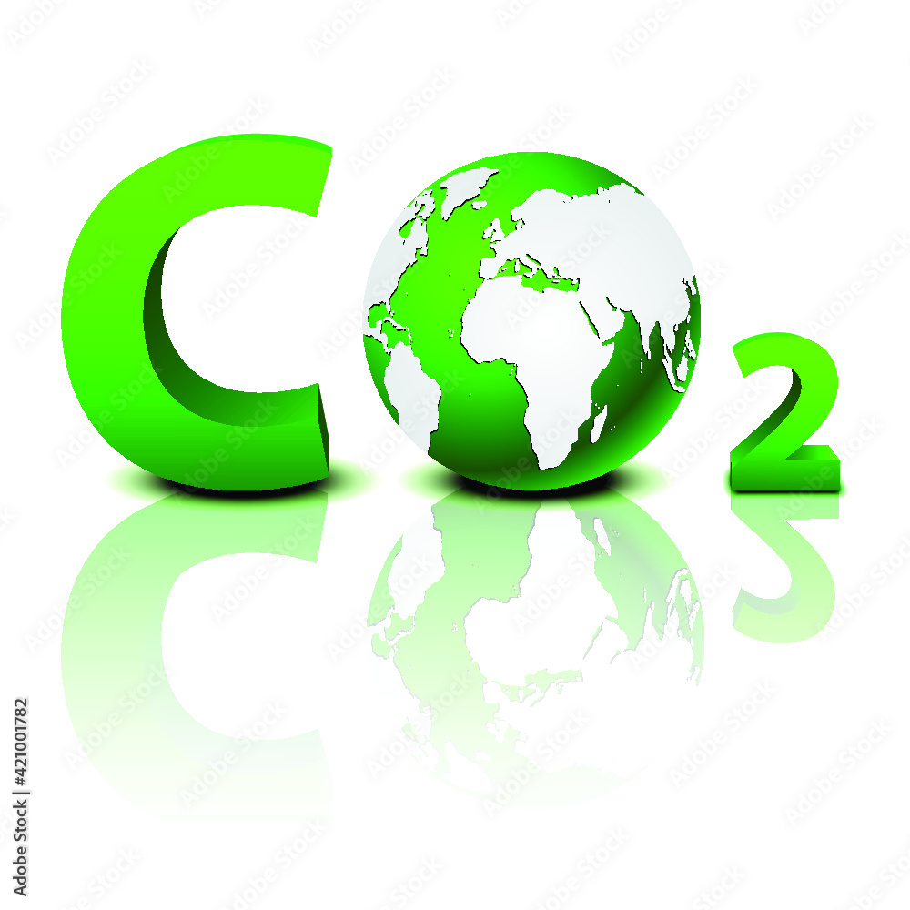 Green CO2 pollution in 3D isolated Green CO2 pollution in 3D isolated