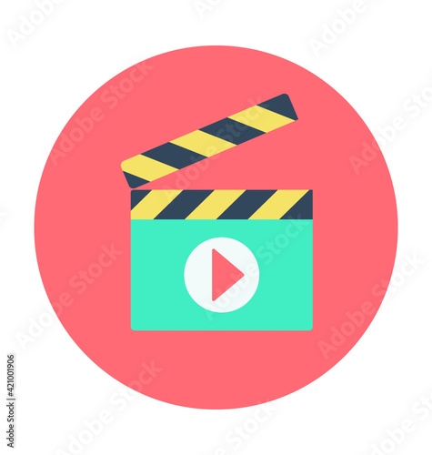Clapperboard Colored Vector Icon