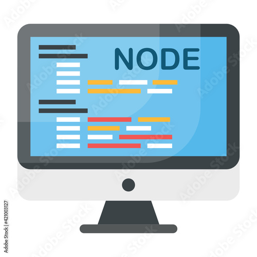 Cross platform Concept, Java engine  Vector Color Icon Design, Software and web development symbol on white background, Computer Programming and Coding stock illustration