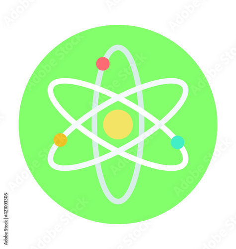 Atom Colored Vector Icon