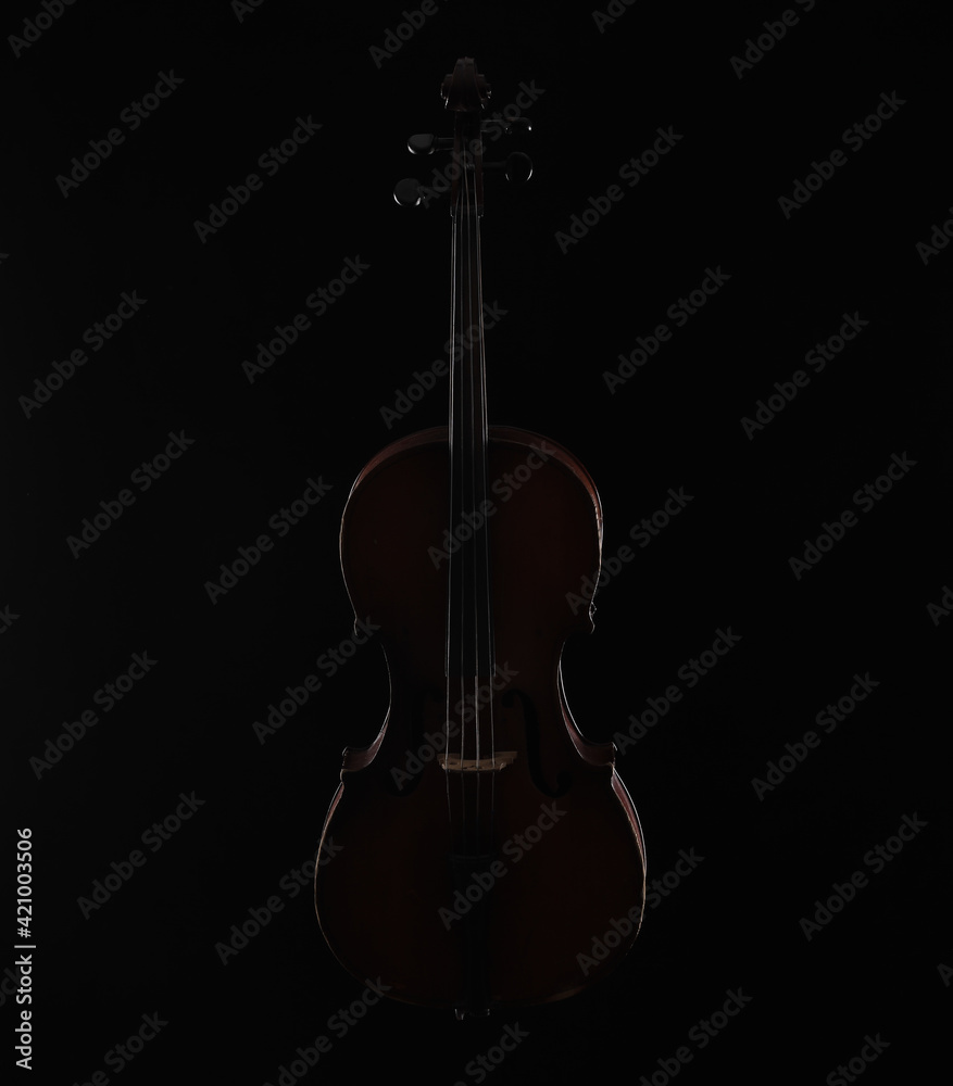 silhouette violin isolated on black background silhouette violin isolated on black background