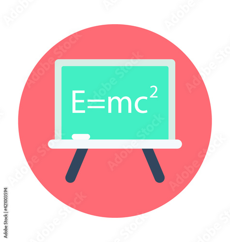 Obraz w ramie Einstein Formula Colored Vector Icon