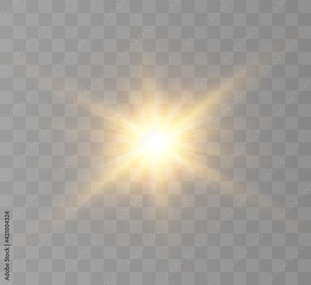 Bright light effect with rays and highlights for vector illustration. Bright light effect with rays and highlights for vector illustration.