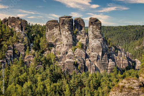 Felsenlandschaft Bastei in der Nähe von Dresden