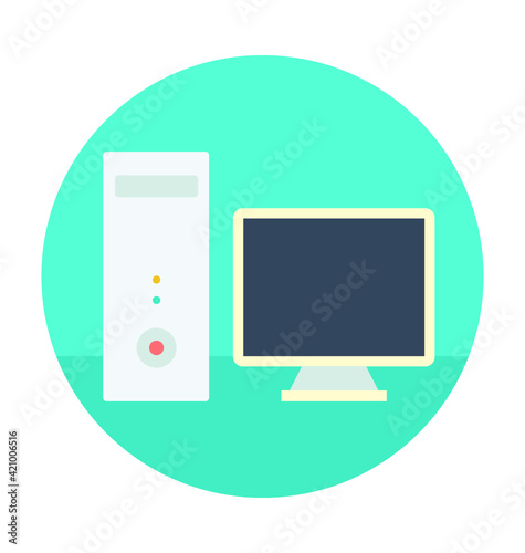 Computer Colored Vector Icon