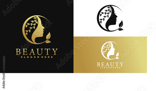 Woman logo with beauty gradient concept, and business Premium Vector, part 2