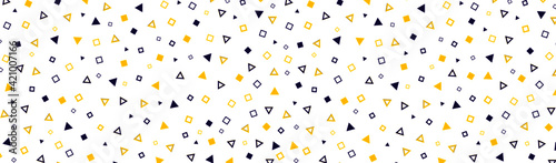 Abstract geometric figure shapes background. Minimalist seamless geometric pattern. Graphic geometric concept design. Simple vector with yellow, black and white icons