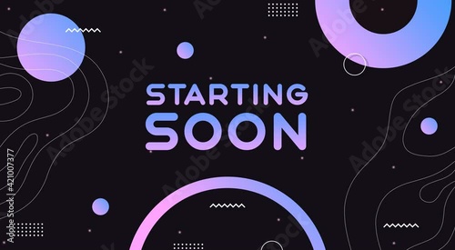 Animated Twitch Screens Cute Neon for Stream - Starting soon.Media background. Twitch package overlays, panels. Twitch screens. Overlay for stream. Animated background for stream on twitch or youtube. photo