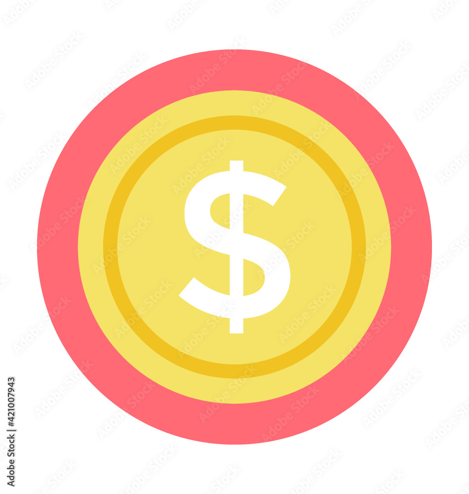 Obraz premium Dollar Sign Colored Vector Icon 