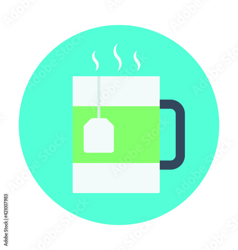 Hot Tea Colored Vector Icon 