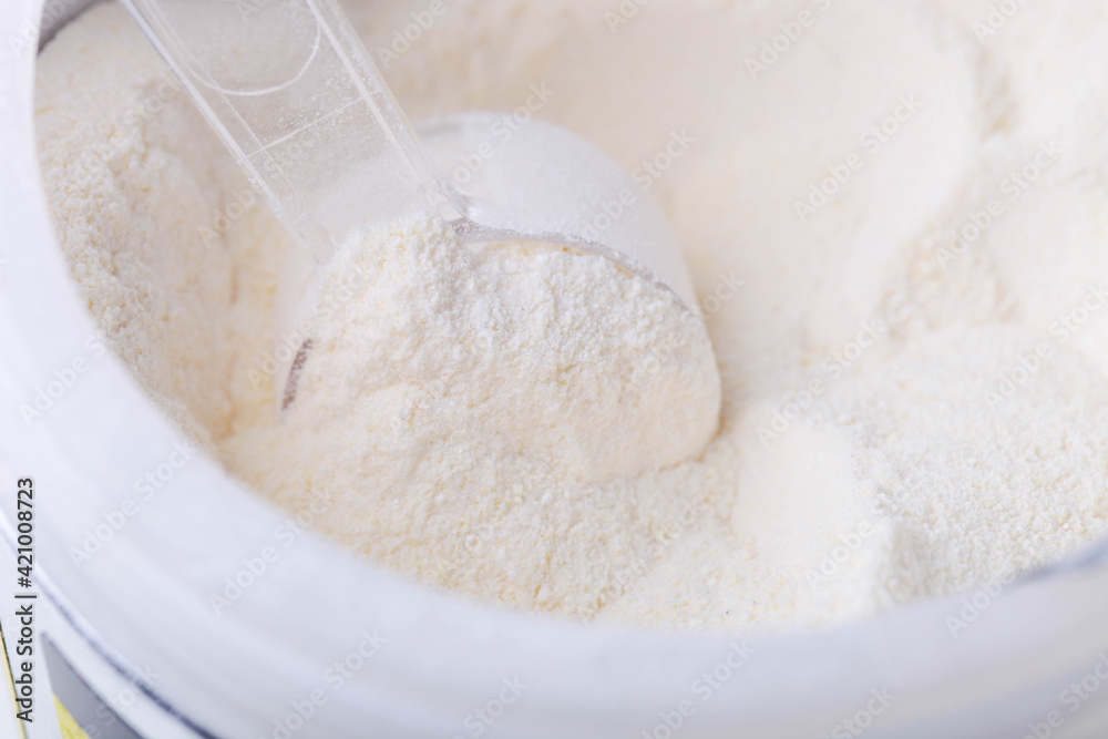 white protein powder in jar white protein powder in jar