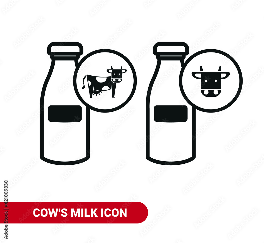 Fototapeta premium Vector image. Cow milk icon.