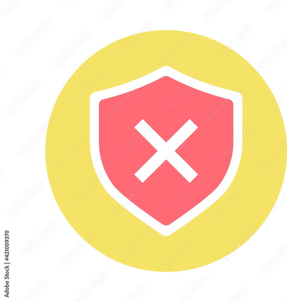 Obraz premium Shield Cross Colored Line Icon