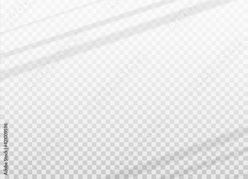 Overlay Shadow from the window. Vector realistic stripes on transparent background. Transparent soft effect. Natural lighting silhouette. EPS10.