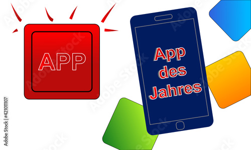 Applikation des Jahres und Werbung auf einem Smartphone