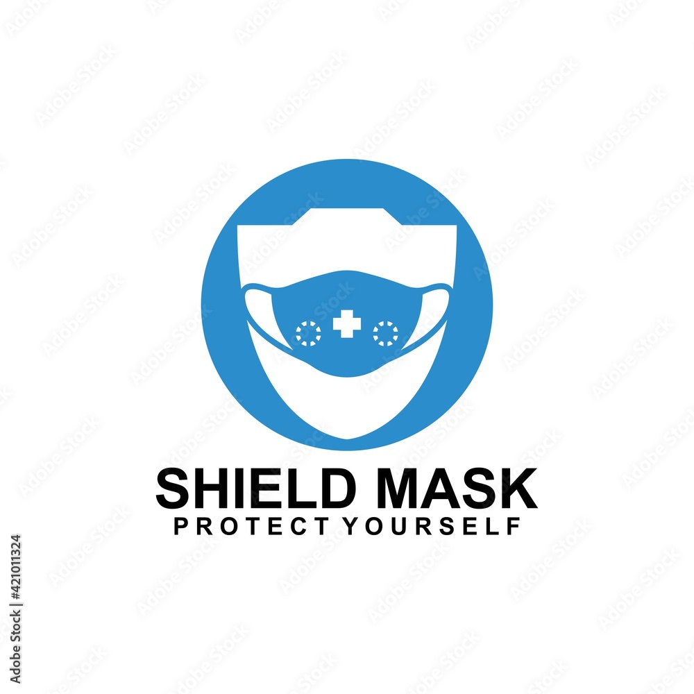 Obraz premium Shield Mask Protection logo Icon Design Vector