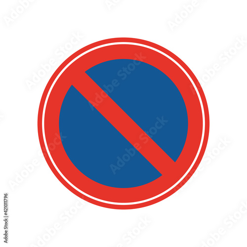 Rounded traffic signal in blue and red, isolated on white background. Parking prohibited Free Download Rounded traffic signal in blue and red, isolated on white background. Parking prohibited - GFXLoad
