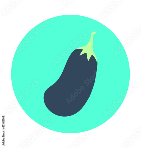 Brinjal Colored Vector Icon