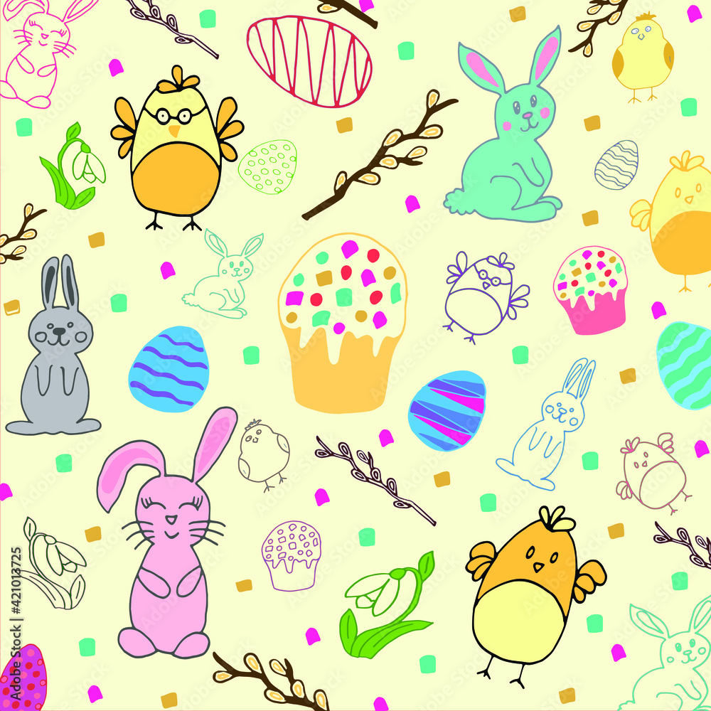 illustration on the theme of easter gentle background illustration on the theme of easter gentle background