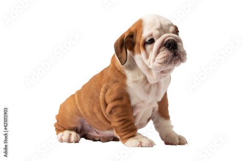 English bulldog puppy isolated on a white background