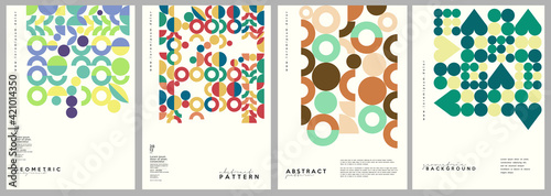 Vector geometric abstract illustrations. Minimalistic backgrounds. A set of vector illustrations. Vintage style. Perfect for painting, poster, billboard or cover art.