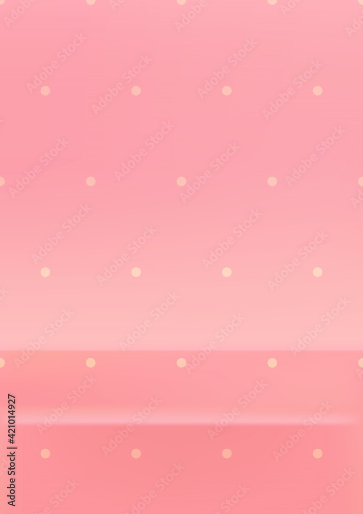 Soft Pink Vertica social media Banner for advertising products in stories. Pink abstract cover or layout .Vector Empty pastel pink color studio table room background