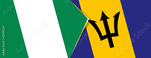 Nigeria and Barbados flags, two vector flags.