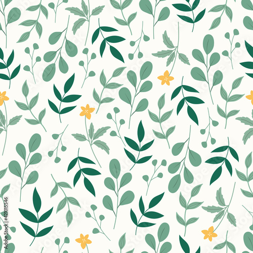 floral seamless pattern with florwer and leaves photo