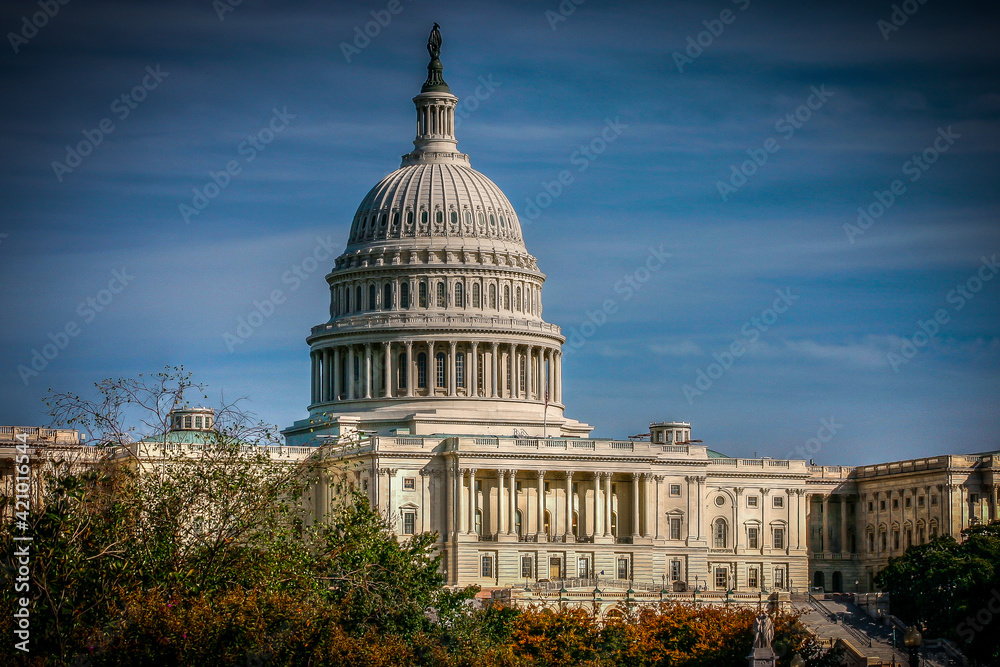 Naklejka premium Capitol Building, is the home of the United States Congress and the seat of the legislative branch of the U.S.