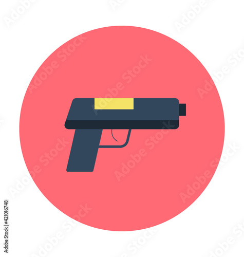 Pistol Colored Vector Icon