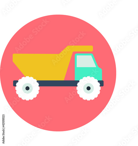 Dumper Truck Colored Vector Icon 