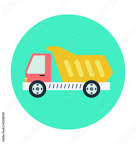 Dump Truck Colored Vector Icon