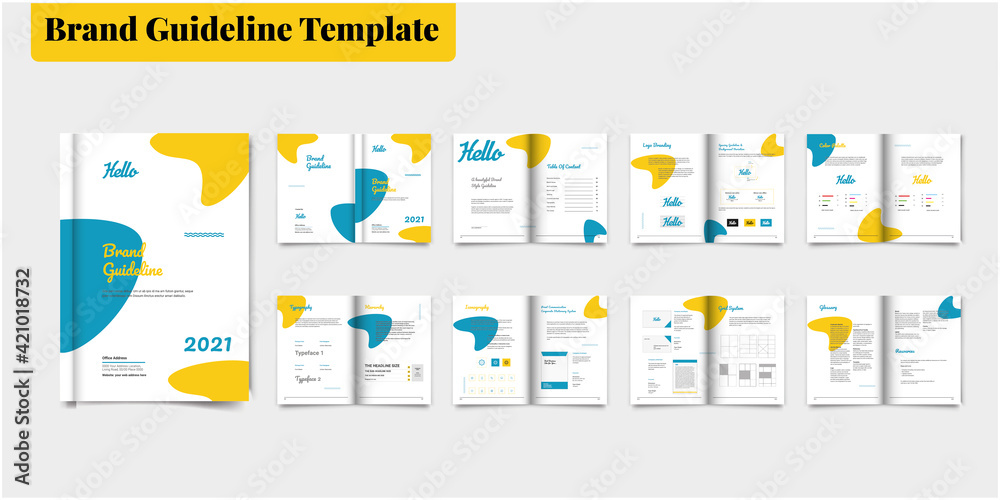 Two Page Brand Guide Example Brand Guideline Template Brochure Brand Guideline Template Brand Style ...