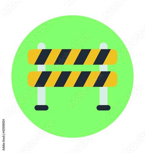 Barrier Colored Vector Icon 