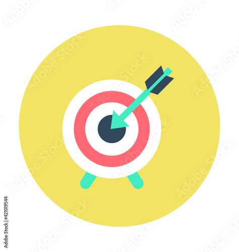 Archery Target Colored Vector Icon