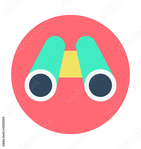 Binocular Colored Vector Icon 