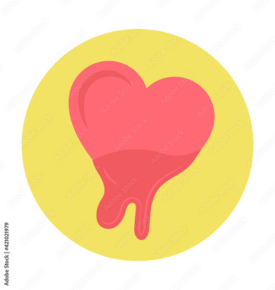 Heart Chocolate Colored Vector Icon