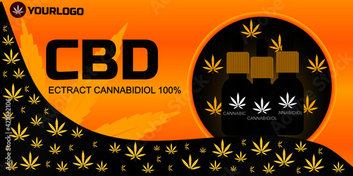 cbd cannabidiol marijuana cannabis web banner promotion good for banner website or social media post template